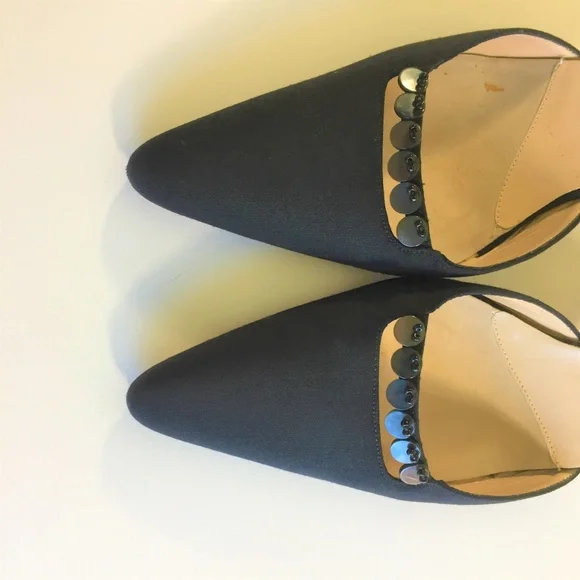 Kate Spade Black Textile Medium Heels Mules Sz6.5 - Picture 4 of 8
